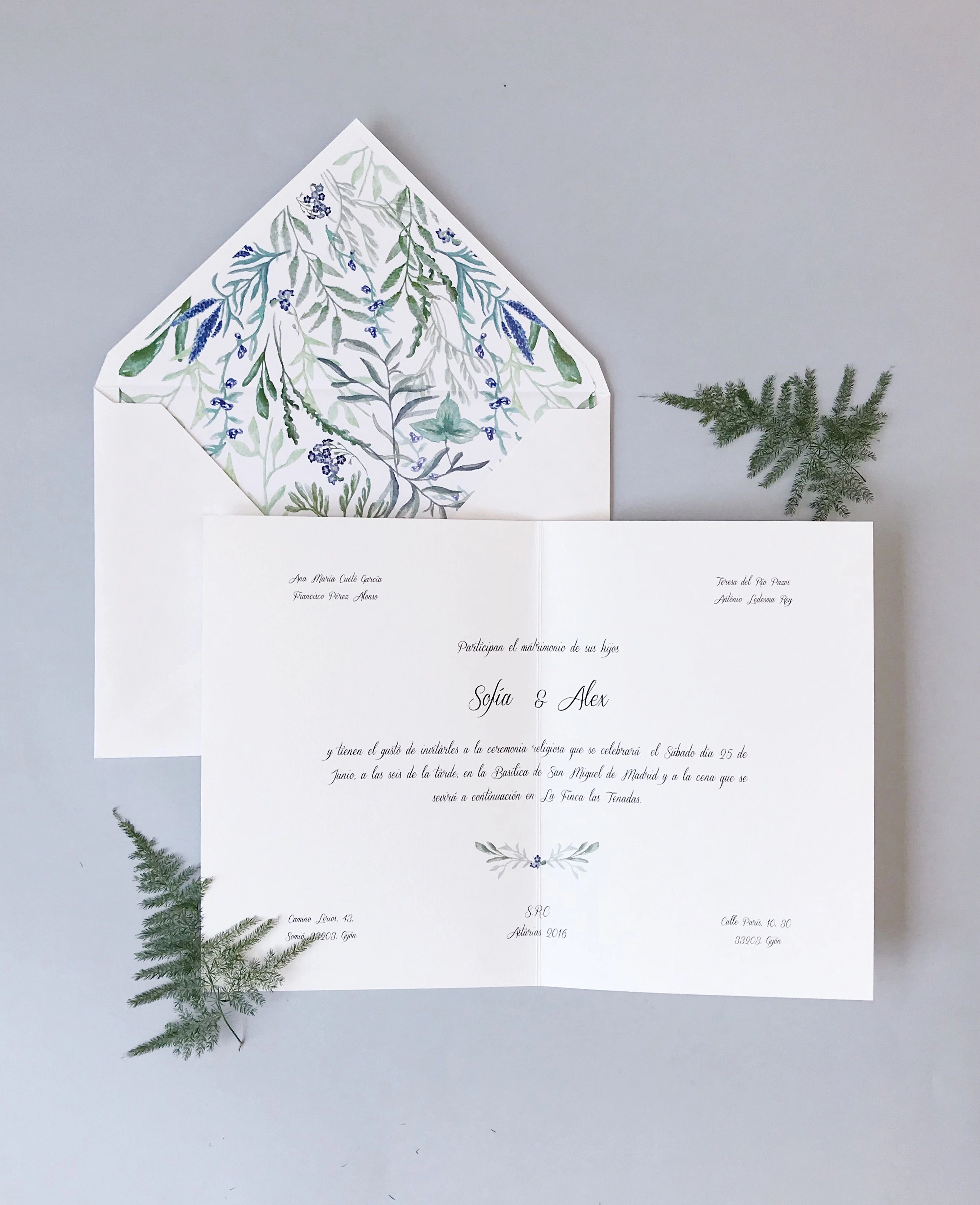 Participación de boda clásica Marmarina